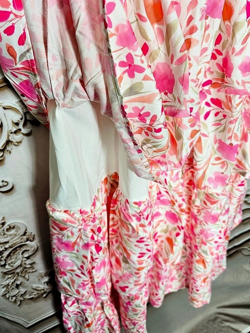 Floral Maxi Dress in Pink & White Size XL - Picture 14 of 15